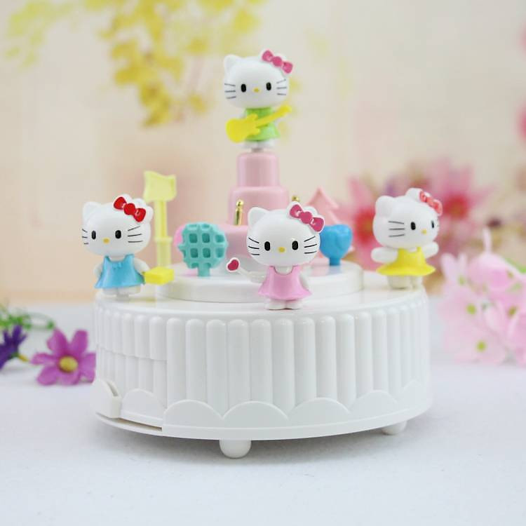 Hộp nhạc Happy brithday Hello Kitty hình bánh sinh nhật