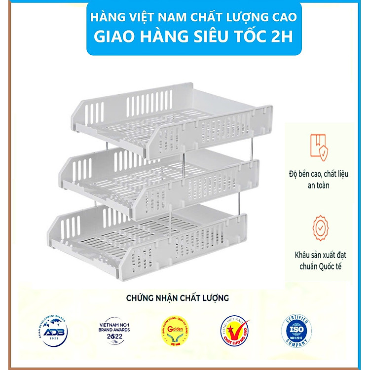 Khay Đựng Tài Liệu 3 Tầng 5683 A4 (Màu Trắng) - Ảnh 4
