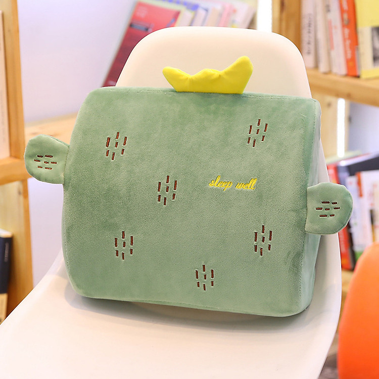 Gối Tựa Lưng Đệm Lót Ghế Văn Phòng Đai Cài Hoạt Hình