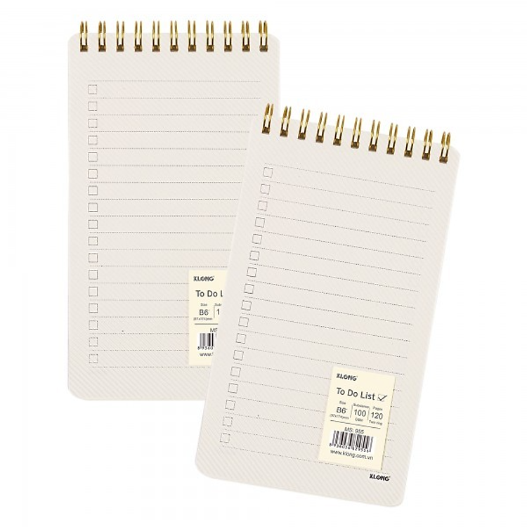 Sổ To Do List lò xo B6 (120 trang)