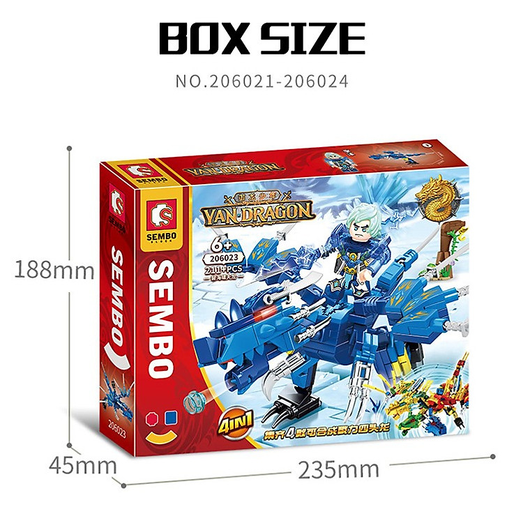 Đồ Chơi Lắp Ráp SEMBO BLOCK Kỵ Sĩ Rồng Chính hãng Giá rẻ - Hình ảnh 3