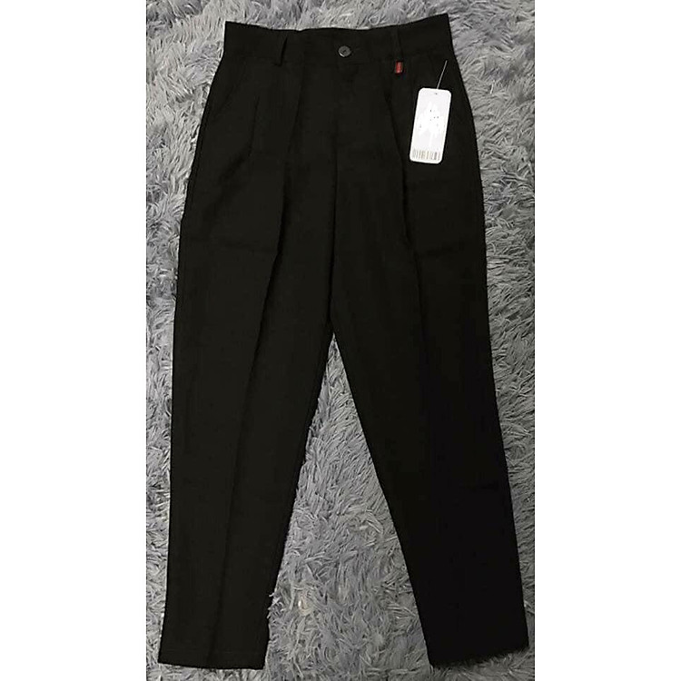 Quần baggy nữ vải tuyết mưa cạp khóa gấu bằng