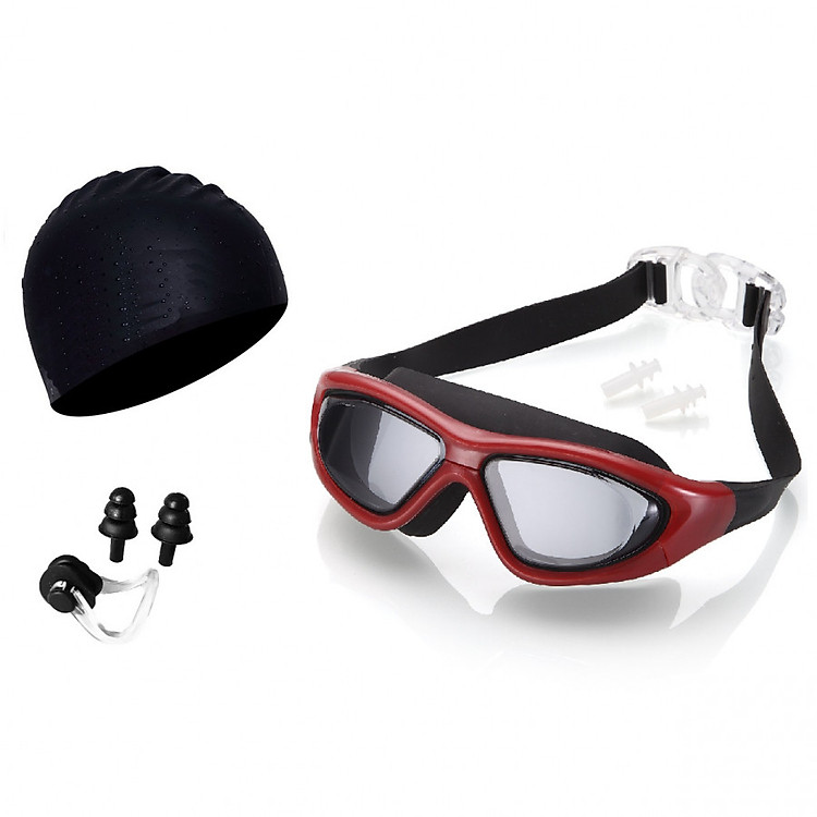Bộ kính bơi 180, mũ bơi, bịt tai kẹp mũi POPO Collection