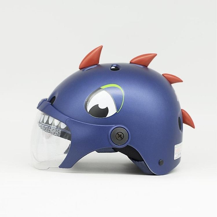 Mũ Bảo Hiểm N068 Trẻ Em Khủng Long có kính chống bụi, chống nắng _ Cá mập hình thú một sừng_ Lồng ép nhiệt nhiều lỗ thông gió, thoáng khí