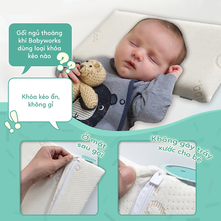 Gối ngủ thoáng khí Babyworks cho bé Chính hãng Tiết kiệm - Hình ảnh 4