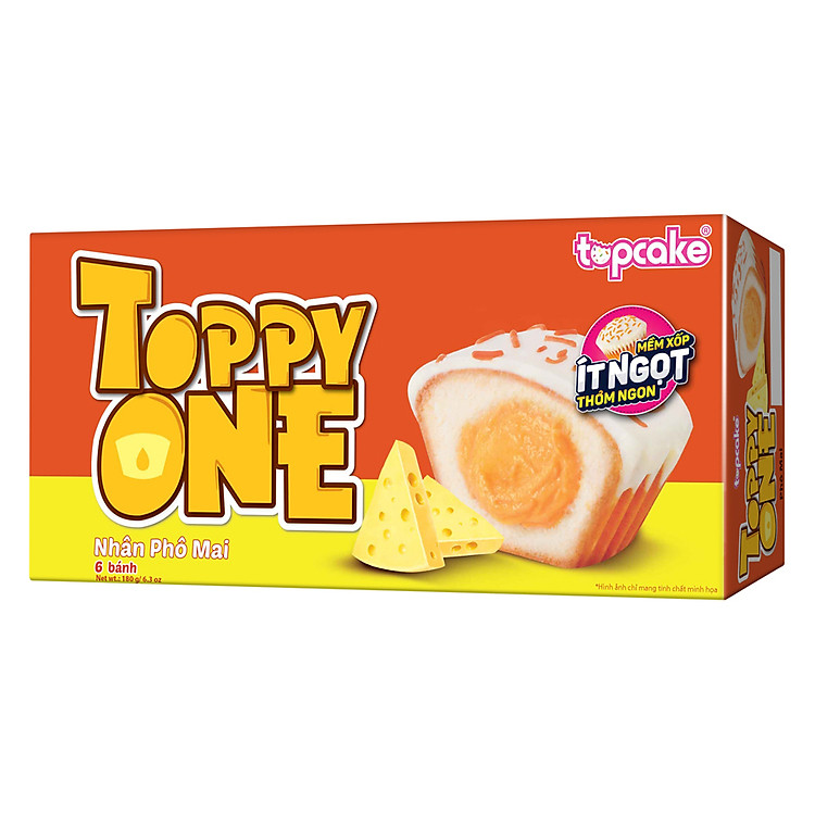 Bánh TOPCAKE Toppy One - Sôcôla Trắng Phô Mai (Hộp 180g)