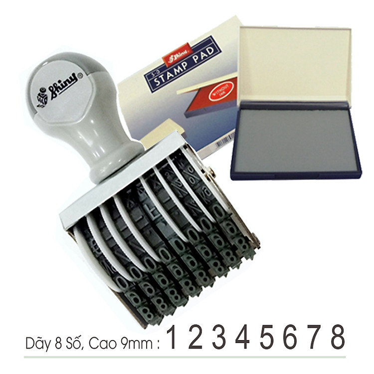 Dấu số xoay tay Shiny N-18 (8 số, chữ cao 9mm) - Ảnh 3