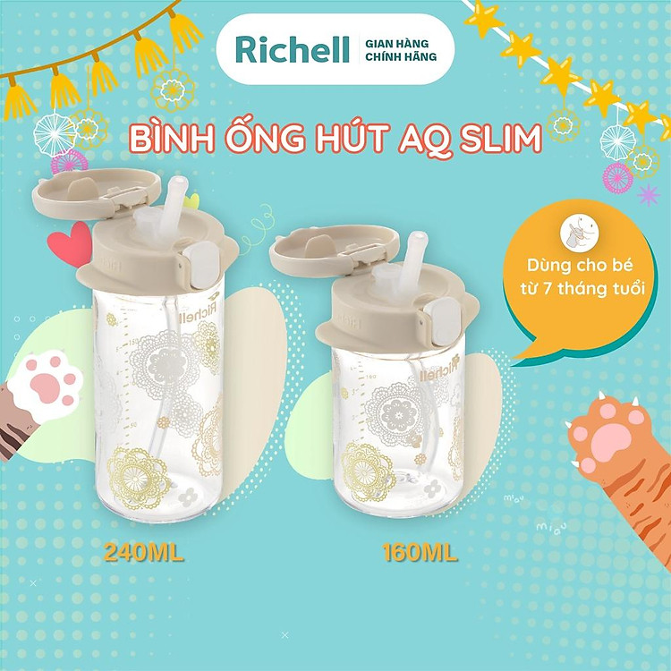 Tham Khảo tại ConCung: Bình ống hút AQ Slim Richell Nhật , nhận ngay nhiều Ưu đãi