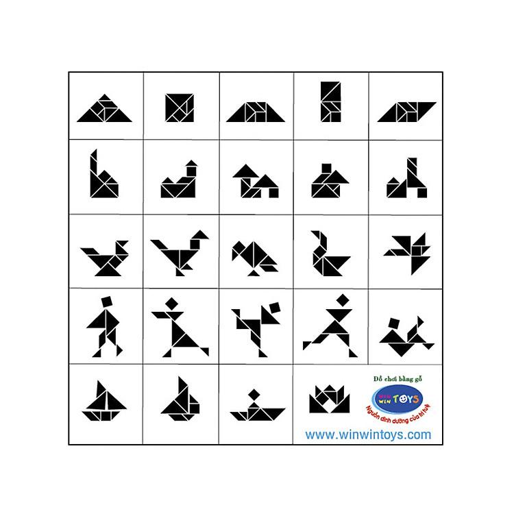 Đồ chơi Tangram gỗ Winwintoys 7 mảnh Chính hãng Giá tốt - Hình ảnh 5