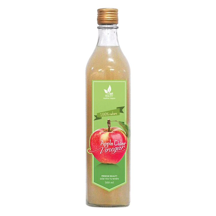 Giấm táo tự nhiên Viet Healthy 500ml- Dấm táo nguyên chất viethealthy có tác dụng rửa sạch tồn dư hóa chất, làm giảm ợ nóng trào ngược dạ dày, sỏi thận, ổn định đường huyết, giảm cân an toàn