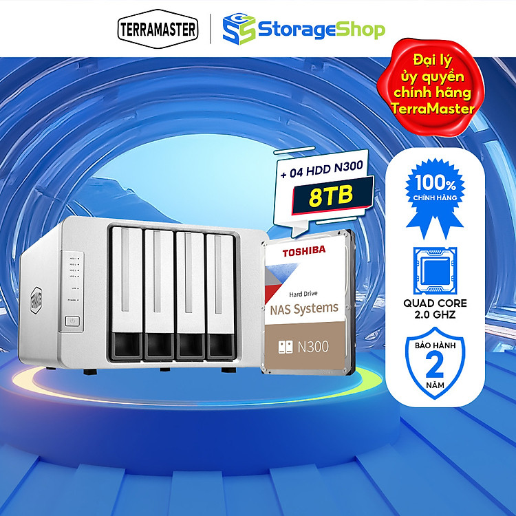 Bộ Ổ cứng mạng NAS Terra Master F4-423+NAS N300 Hàng chính hãng