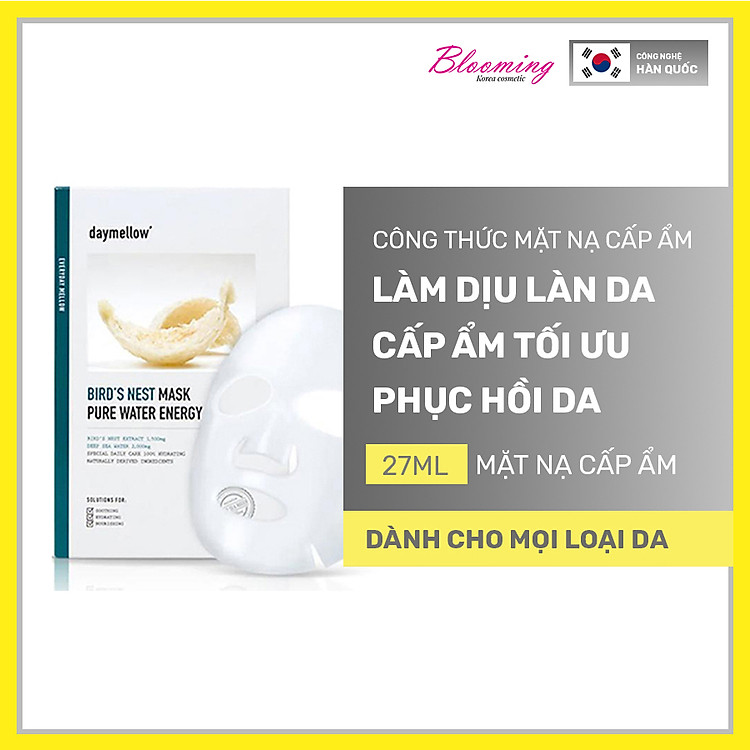 Mặt Nạ Daymellow Chiết Xuất Từ Tổ Yến Bird'S Nest Mask Pure Water Enegry 27ml