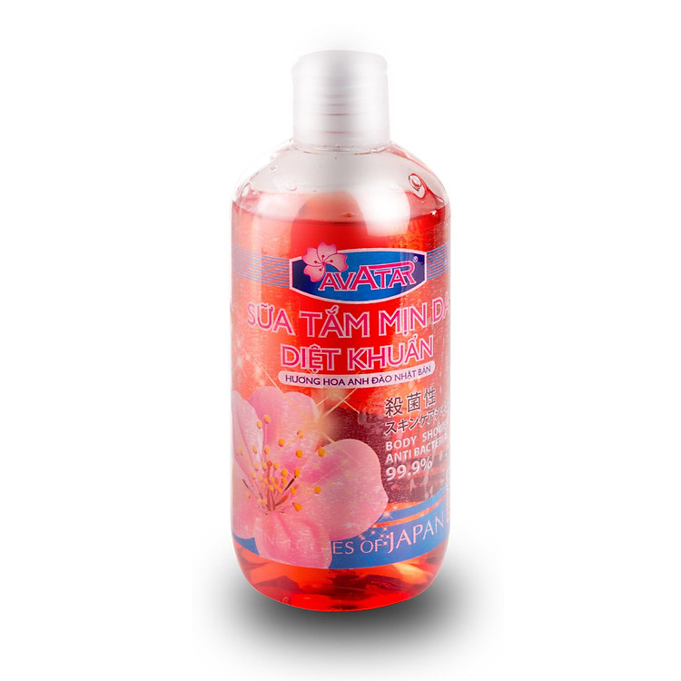 Sữa tắm mịn da diệt khuẩn Avatar 500ml hương hoa Anh Đào Nhật Bản - Diệt khuẩn 99.9% An toàn cho cả nhà