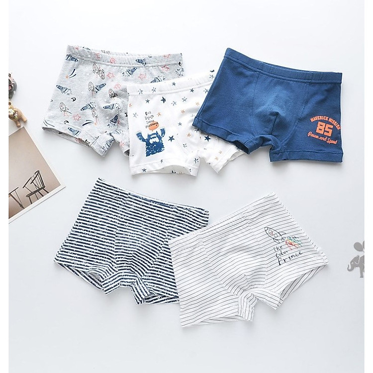 Set 5 quần quần lót đùi cho bé trai (hàng 100% coton ) hình hỏa tiển
