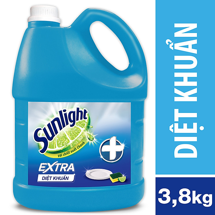Nước Rửa Chén Sunlight Diệt Khuẩn Dạng Chai 3.8kg