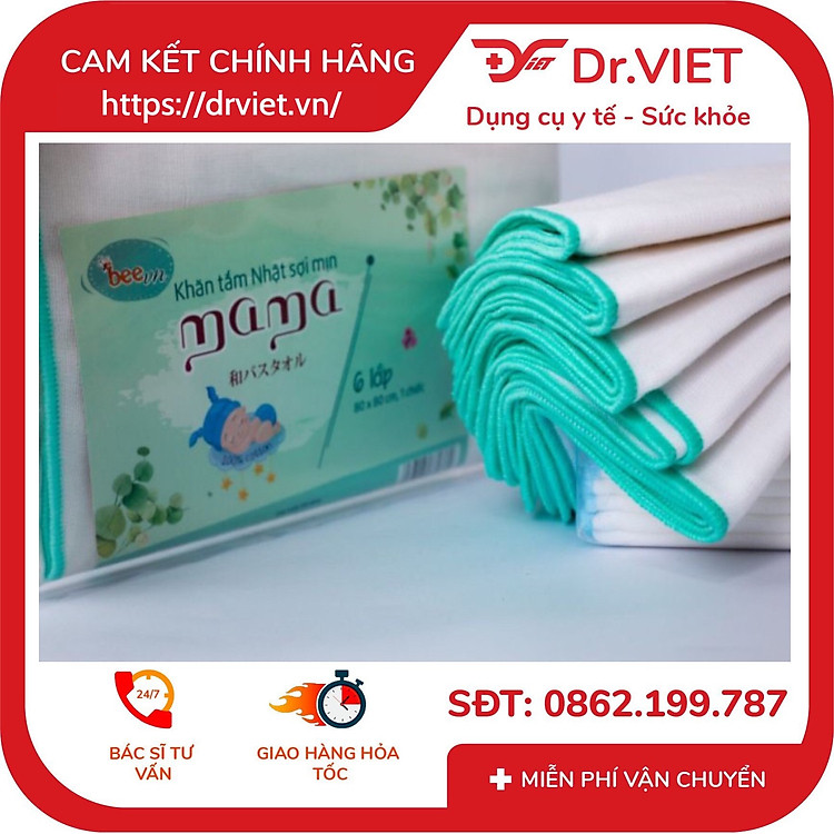 Khăn tắm Nhật Mama BeeVN Cao Cấp Chính hãng Giá tốt - Hình ảnh 2