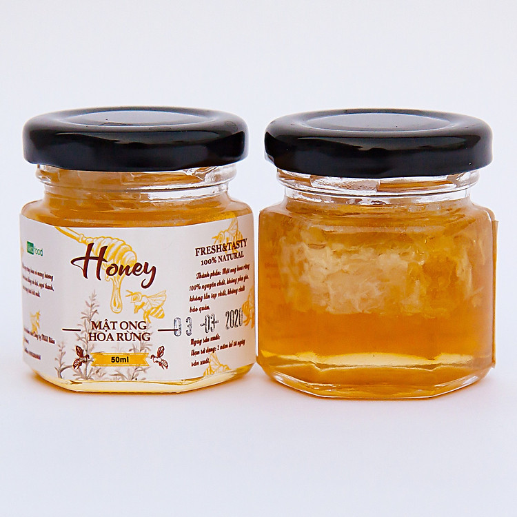 Nikafood Mật ong hoa rừng nguyên sáp (1 lọ)
