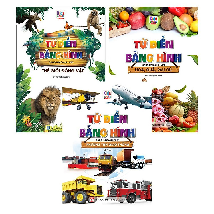 Sách - Từ Điển Bằng Hình - Thế Giới Động Vật - Hoa Quả Rau Củ - Phương Tiện Giao Thông (Bộ 3 Cuốn)