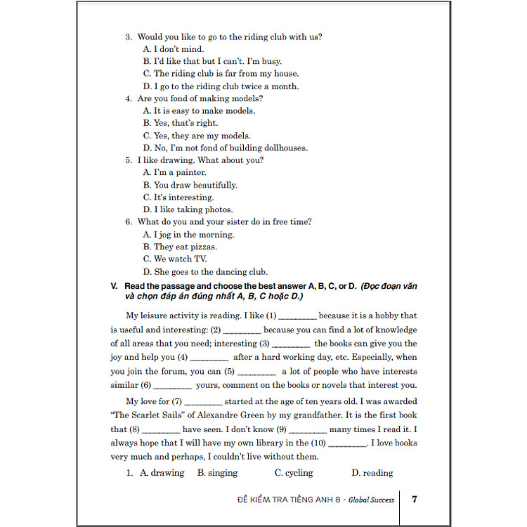 Đề Kiểm Tra Tiếng Anh 8 - Ảnh 5