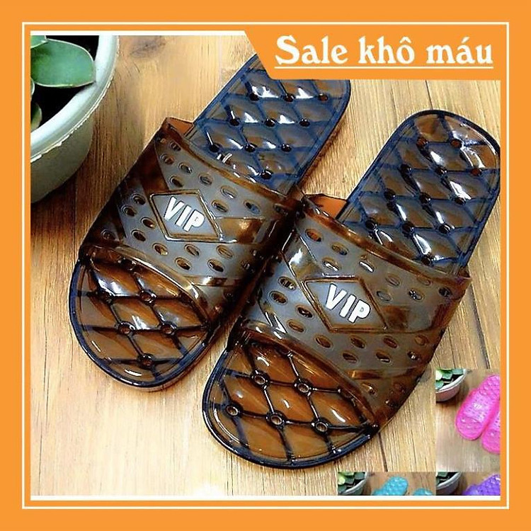 Dép lỗ VIP nhựa trong suốt đi trong nhà tắm nam nữ - DL023