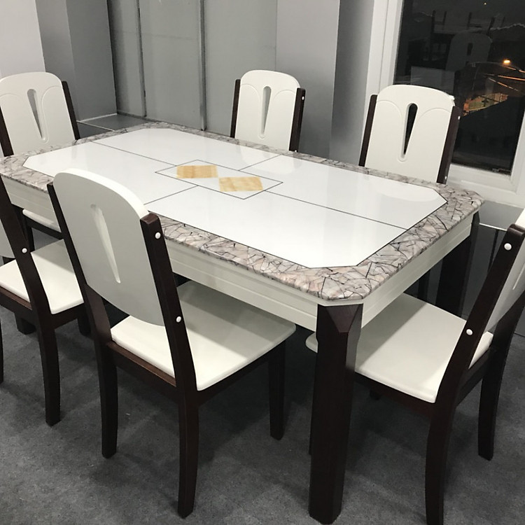 Bộ bàn ăn mặt đá nhập khẩu cao cấp TD-MDC28-14