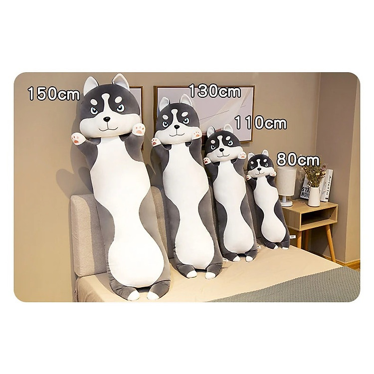 Thú nhồi bông chó husky dễ thương Chính hãng Tiết kiệm - Hình ảnh 3