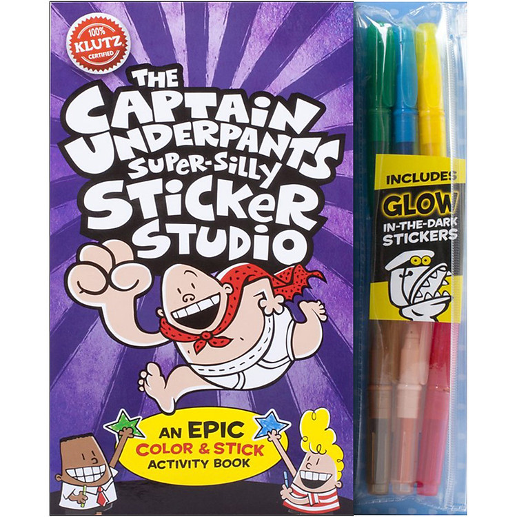 Sách Klutz: The Captain Underpants Super-Silly Sticker Studio Pack (An Epic Color & Stick Activity Book)
