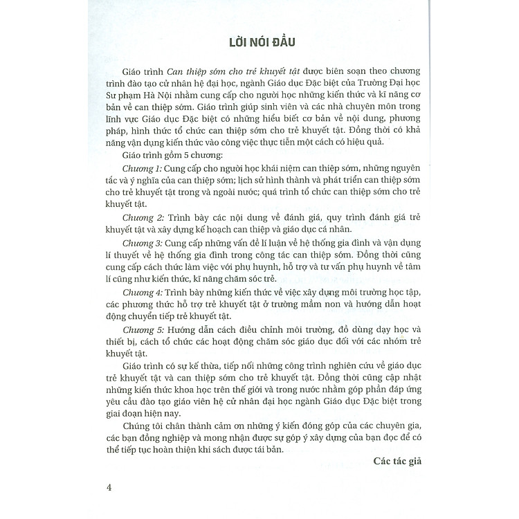 Giáo Trình Can Thiệp Sớm Cho Trẻ Khuyết Tật (Bản in năm 2022) - Ảnh 5
