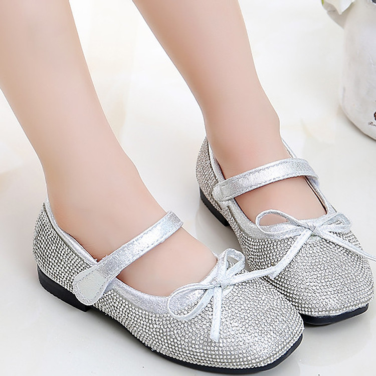 Giày búp bê cho bé gái 3 - 12 tuổi gắn kim sa lấp lánh GE23
