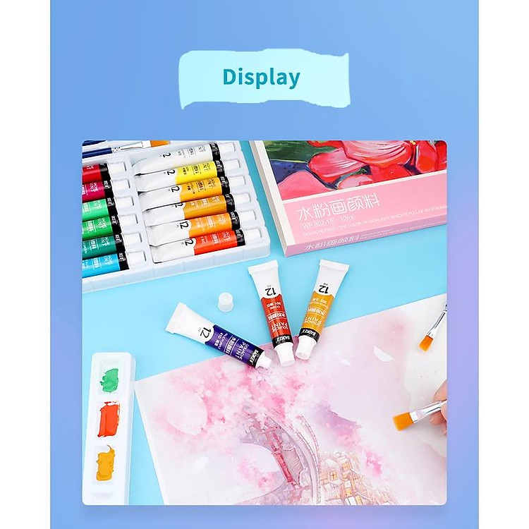 Màu bột Gouache dạng tuýp 12ml (12 màu) - Ảnh 6