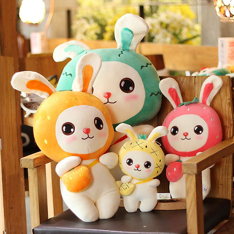 Gấu bông thỏ trái cây đeo túi 40cm Chính hãng Giá tốt - Hình ảnh 5