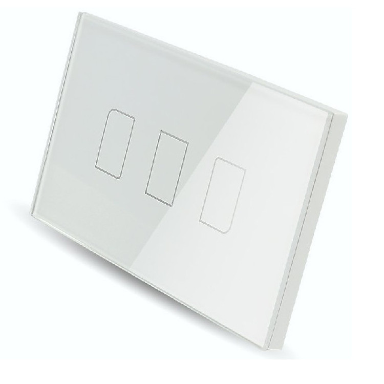 Công tắc cảm ứng nhà thông minh TC2 US (Hình chữ nhật) 3 Nút Hàng Nhập Khẩu GIAGOC - Trắng
