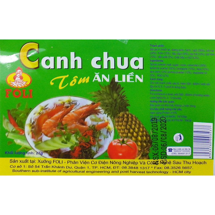 Canh chua tôm ăn liền