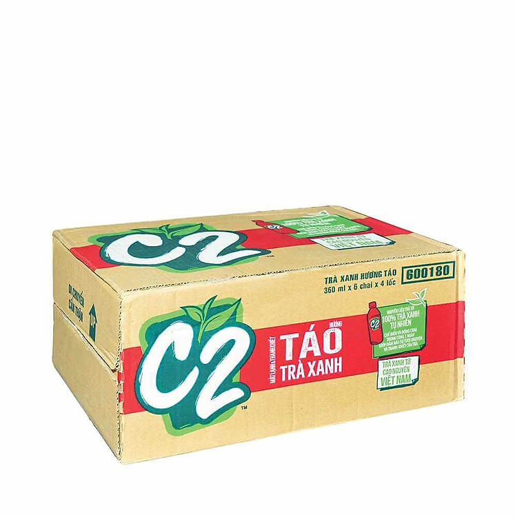 Thùng Trà xanh C2 vị táo 360ml x 24 chai
