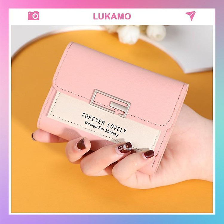 Ví nữ gấp 3 mini MADLEY dễ thương nhỏ gọn bỏ túi cao cấp nhiều ngăn đựng tiền LUKAMO VD220