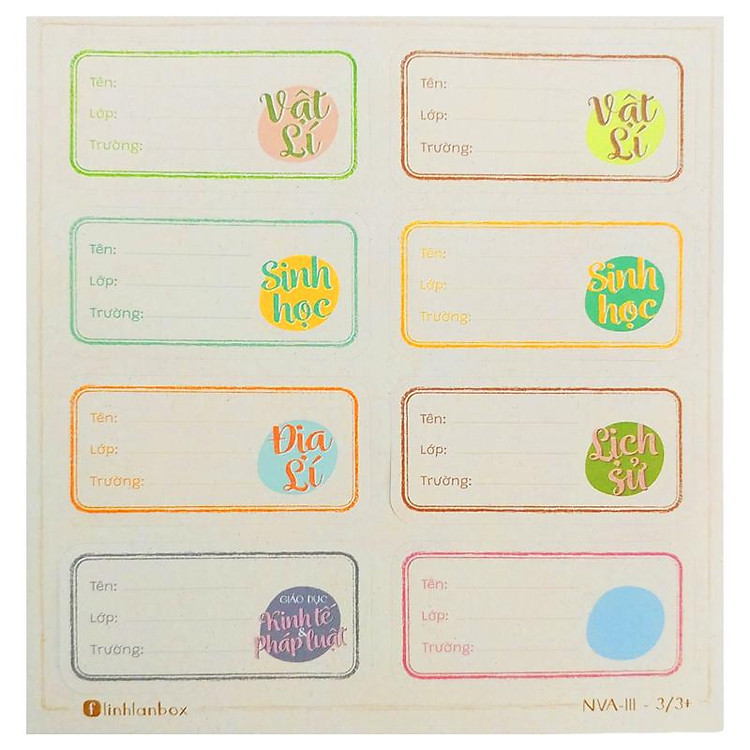 Nhãn Vở A Cấp III (28 cái) - Ảnh 3
