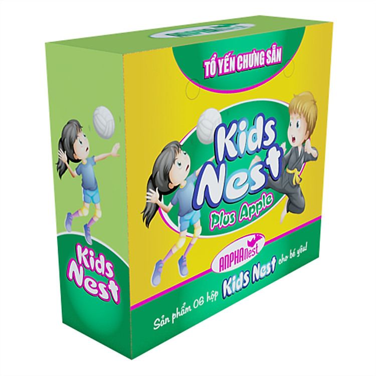 Tổ Yến Chưng Sẵn Kids Nest Plus Apple - Yến Sào Sài Gòn Anpha (6 Lọ / Hộp)