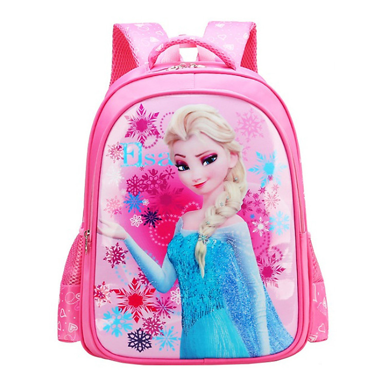 Ba lô mẫu giáo, học sinh cấp 1 siêu nhẹ, chống thấm nước - Elsa hồng