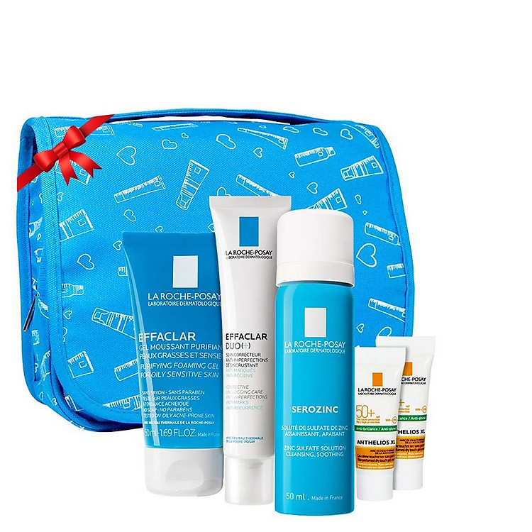 Bộ sản phẩm dưỡng & xịt khoáng giảm nhờn, giảm mụn ngừa thâm 12h La Roche-Posay Effaclar Duo+ 40ml (Phiên bản du lịch)