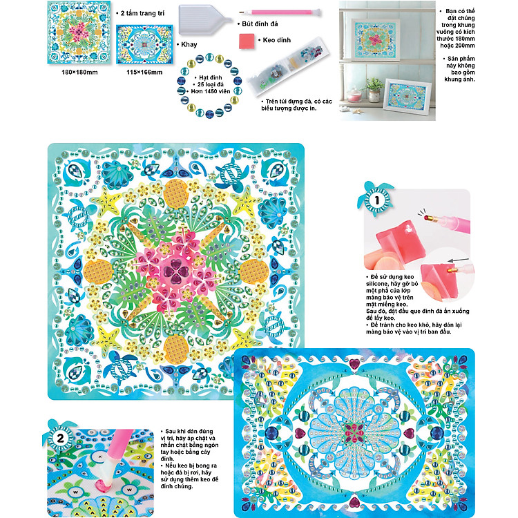 Đồ chơi thủ công - Tranh đính đá Hawaii Chính hãng Giá rẻ - Hình ảnh 4