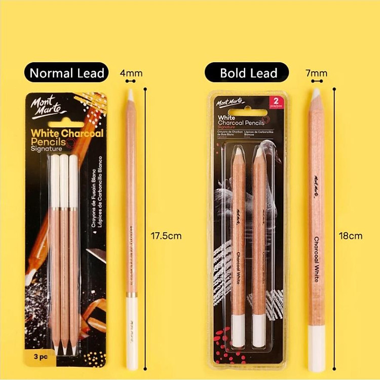 Bộ Cây Chì Trắng Charcoal Mont Marte (2 cây)