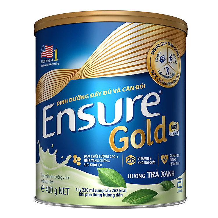Sữa Bột Ensure Gold HMB Trà Xanh 400g