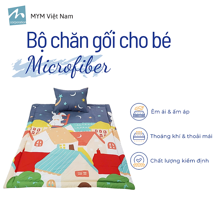 Bộ chăn gối cho bé mẫu giáo MYM Chính hãng Ưu đãi - Hình ảnh 4