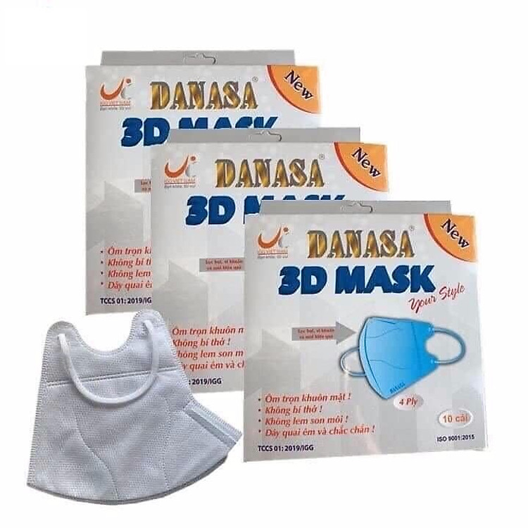 Hộp 10 cái Khẩu Trang DANASA 3D Mask(màu ngẫu nhiên)