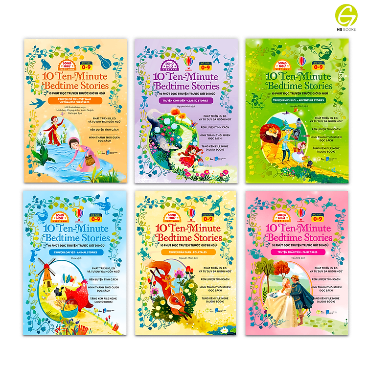 Sách - 10 phút đọc truyện cho bé trước giờ đi ngủ Song ngữ - 10 Ten Minutes Bedtime Stories, truyện cổ tích song ngữ