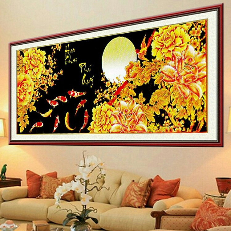 TRANH THÊU PHÚ QUÝ CÁT TƯỜNG 222557 (144×63cm)