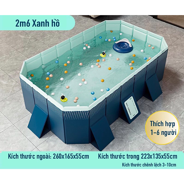 Mua BỂ BƠI GẤP XẾP 160*120*47 - DÙNG NGAY Chính hãng Giá tốt - Hình ảnh 4