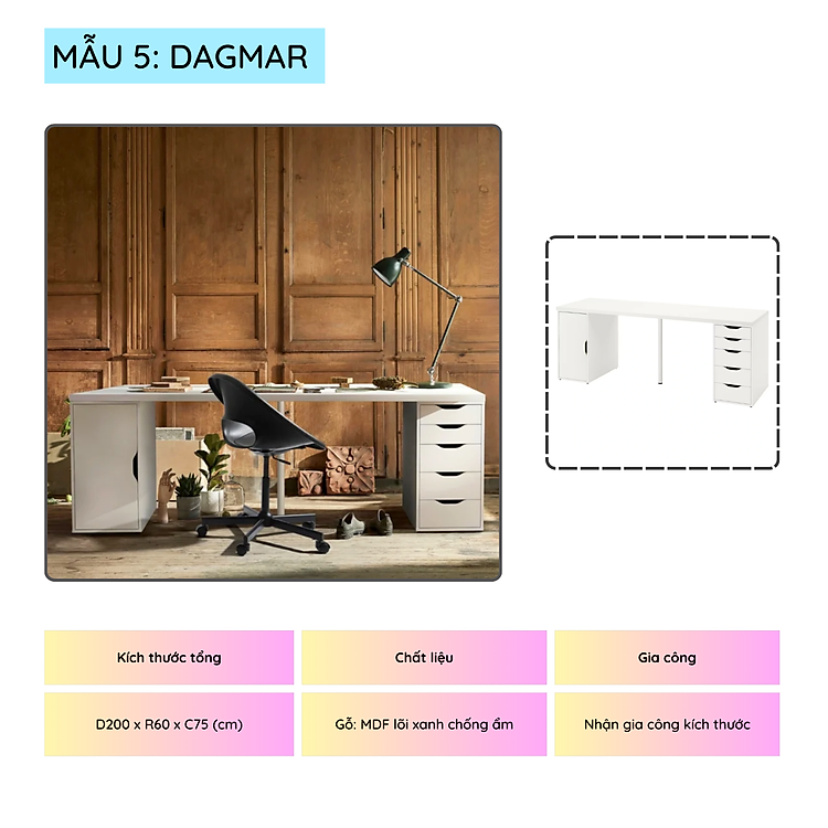 Bàn làm việc ikea đa dạng mẫu thương hiệu SMLIFE