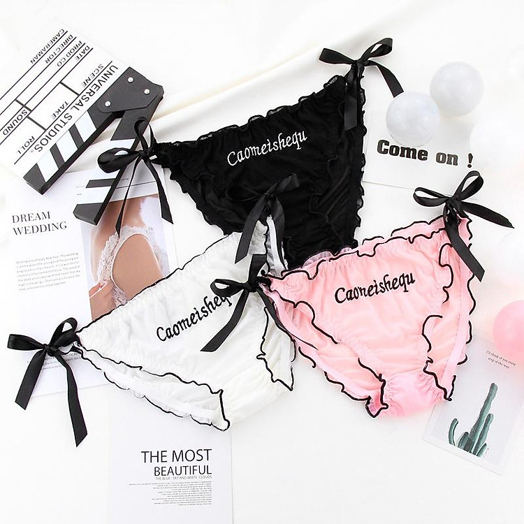 Quần lót nữ ren lưới CỘT DÂY 2 bên gợi cảm viền nhún