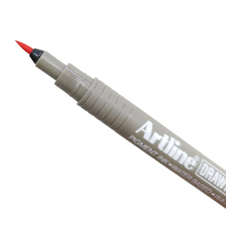 Bút Vẽ Kĩ Thuật Brush Artline EK-23FN - Màu Đỏ - Ảnh 3